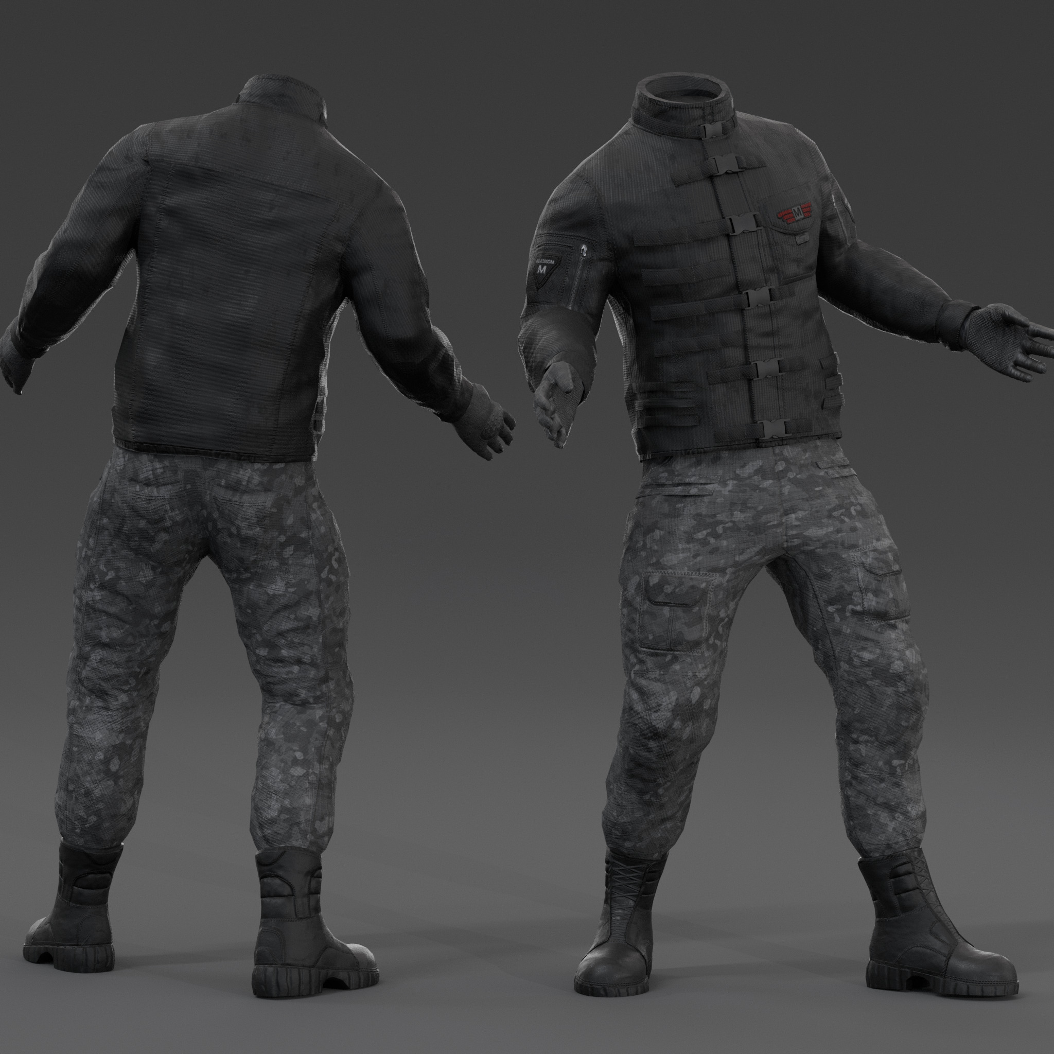 character clothes Low-poly 3D model_8