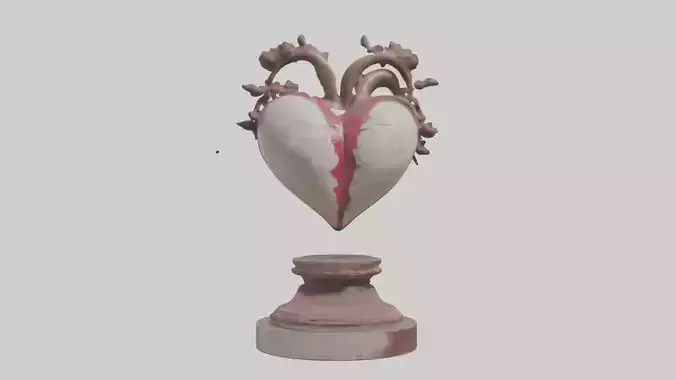 Liberated Heart statue model Low-poly 3D model