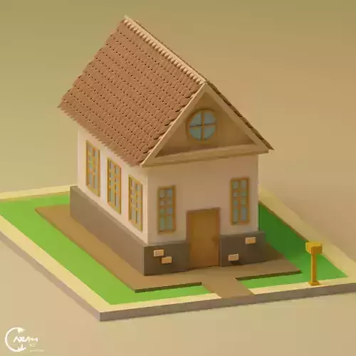 Lowpoly House 1 Low-poly 3D model Lowpoly House 1 Low-poly 3D model