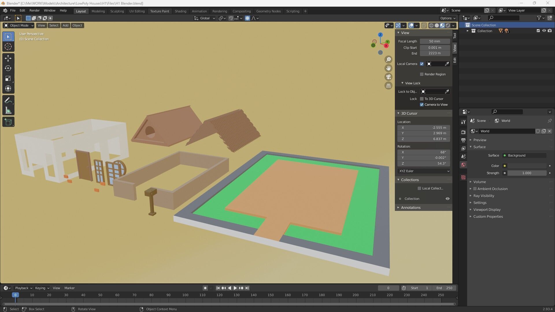 Lowpoly House 1 Low-poly 3D model_4