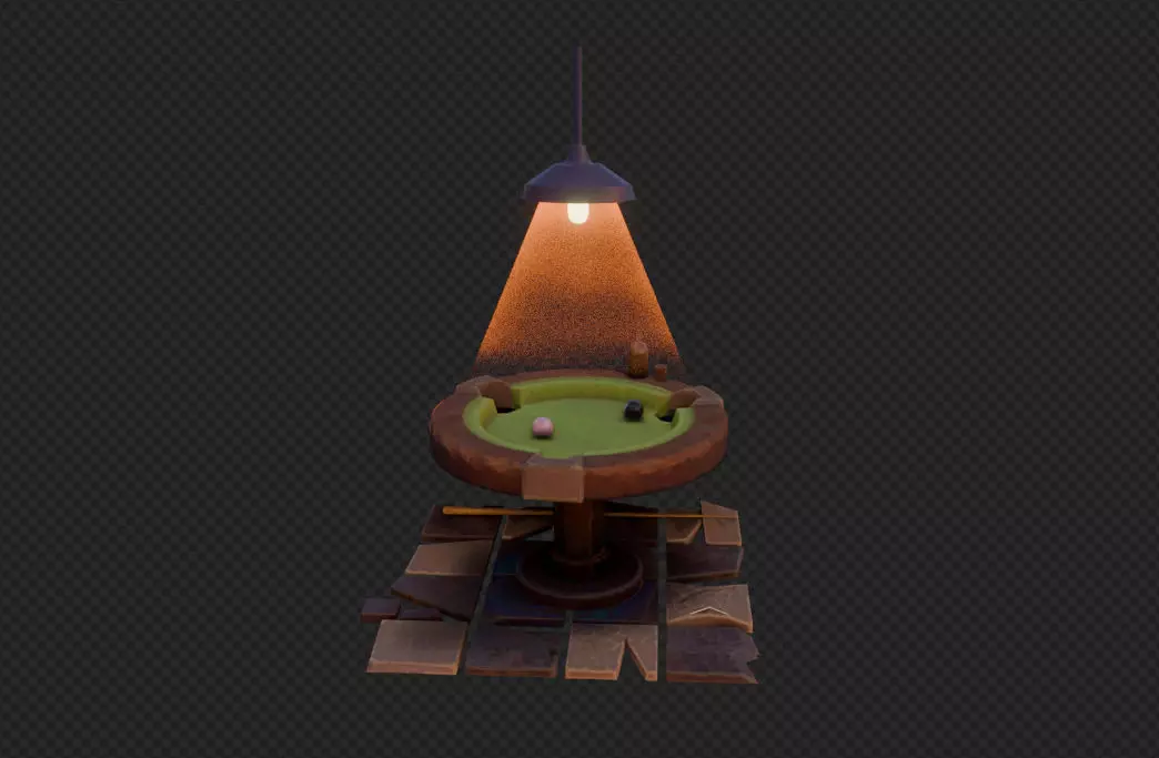 Low Poly Pool Table 3D model_0