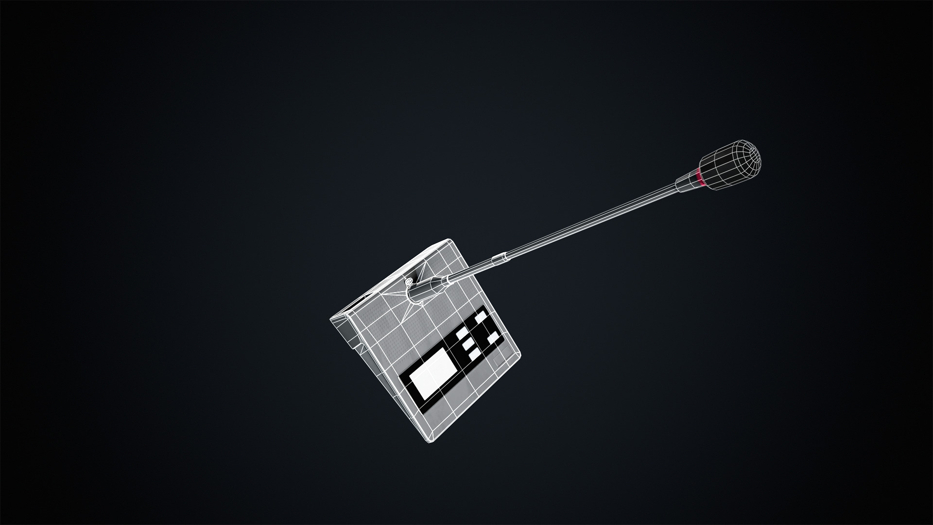 Microphone Desk Game Ready Assets Low-poly 3D model_2