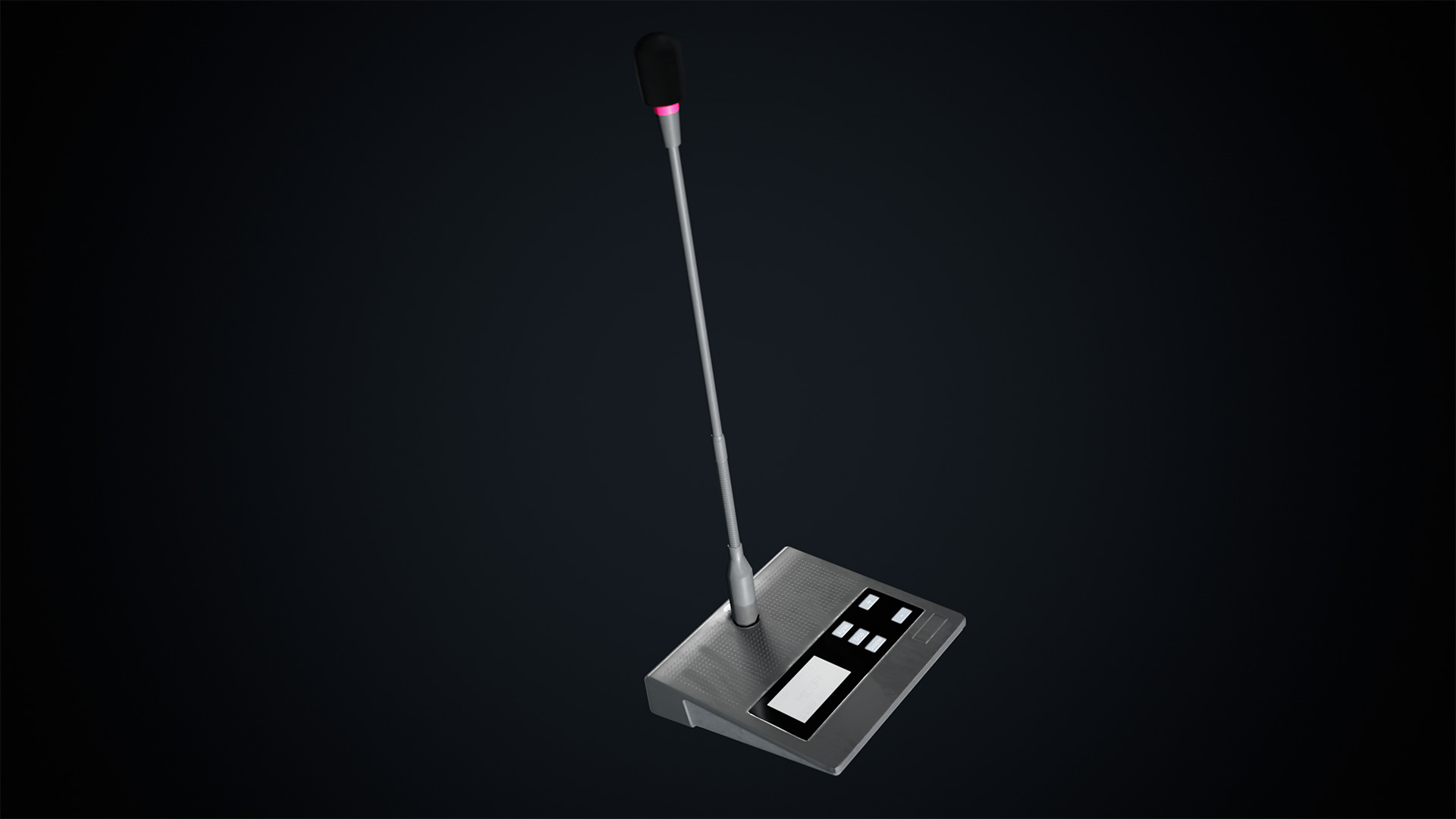 Microphone Desk Game Ready Assets Low-poly 3D model_4