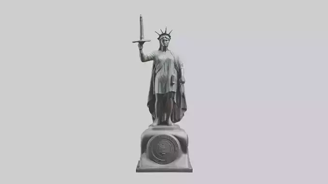 Liberty Defender Sculpture model Low-poly 3D model