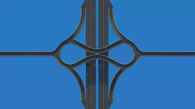 DOG BONE Highway Interchange 3D Model
