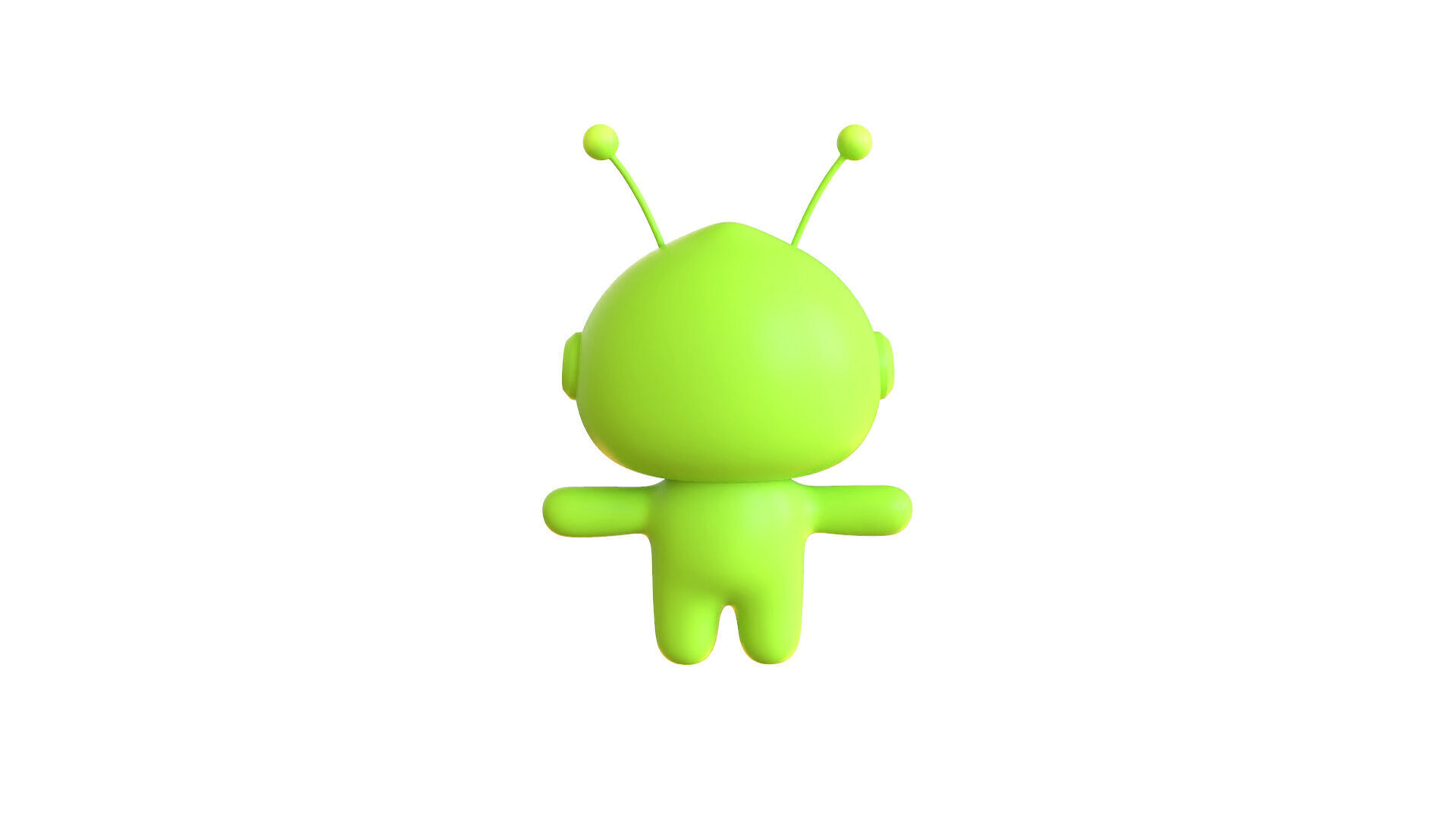 Low-Poly Character004 Alien Mascot Animated Low-poly 3D model_13