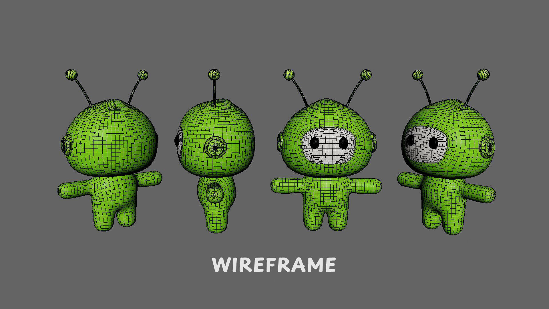 Low-Poly Character004 Alien Mascot Animated Low-poly 3D model_9