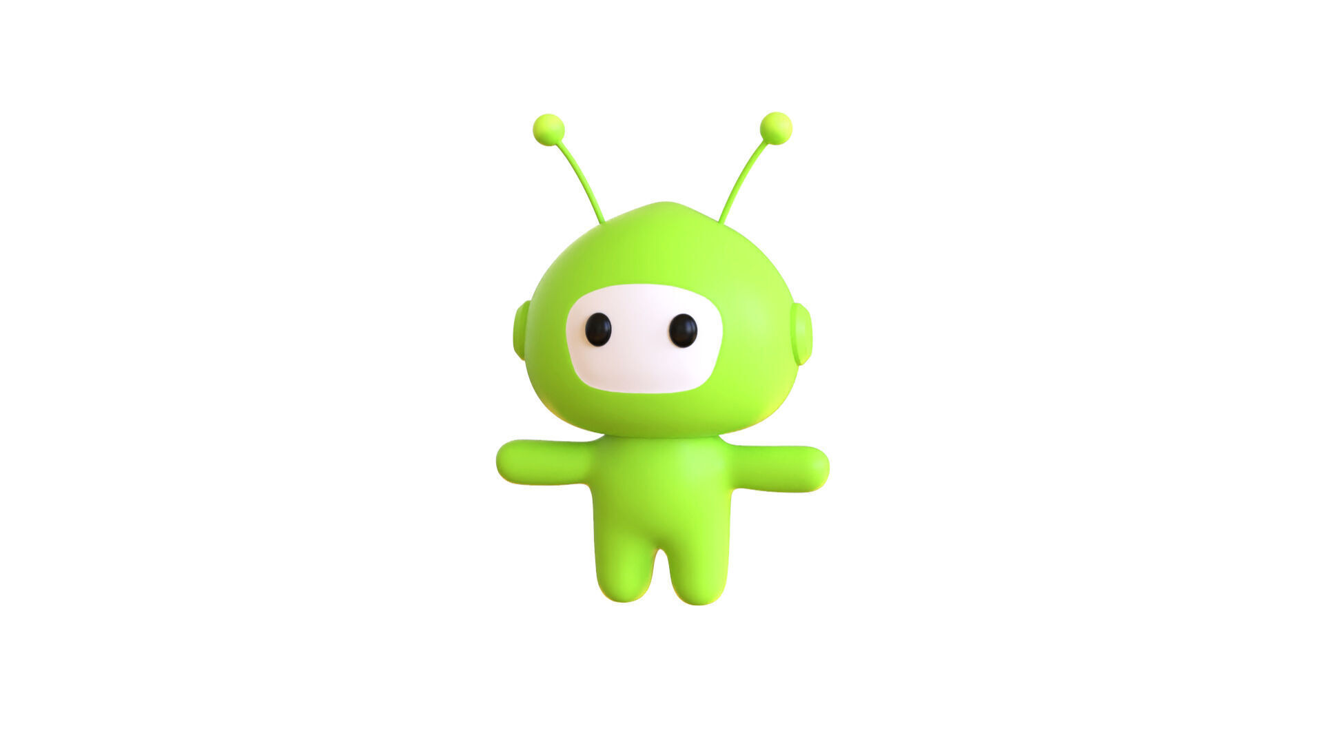 Low-Poly Character004 Alien Mascot Animated Low-poly 3D model_21
