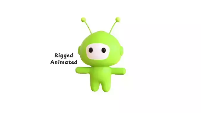 Low-Poly Character004 Alien Mascot Animated
