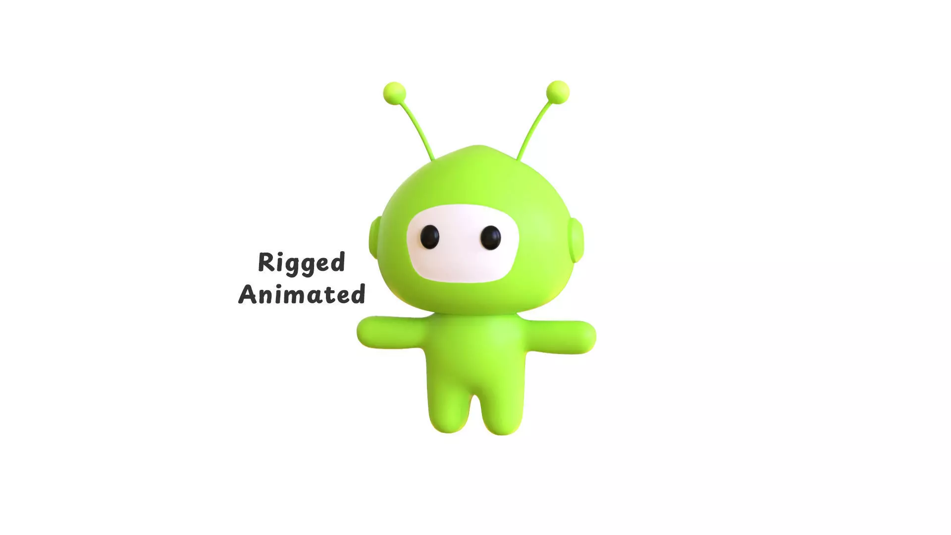 Low-Poly Character004 Alien Mascot Animated Low-poly 3D model_0