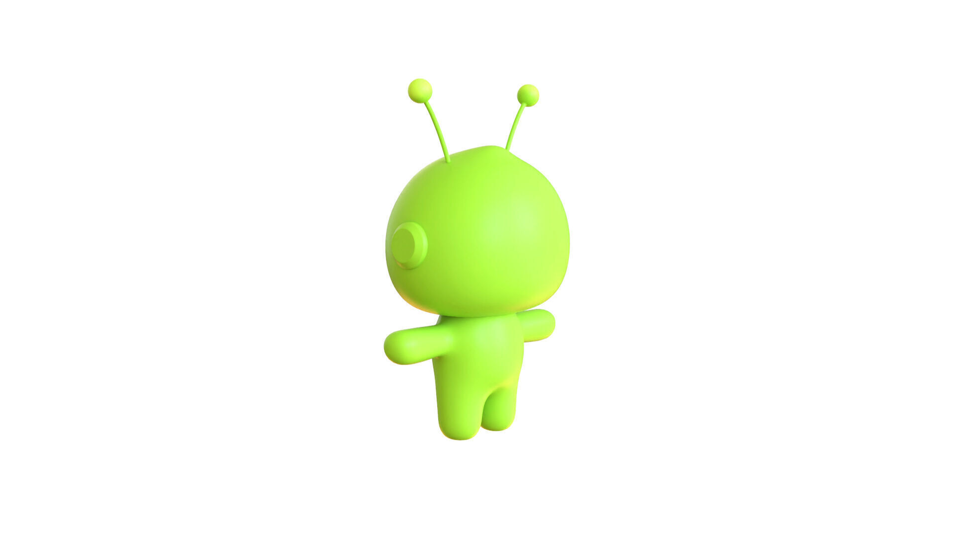 Low-Poly Character004 Alien Mascot Animated Low-poly 3D model_11