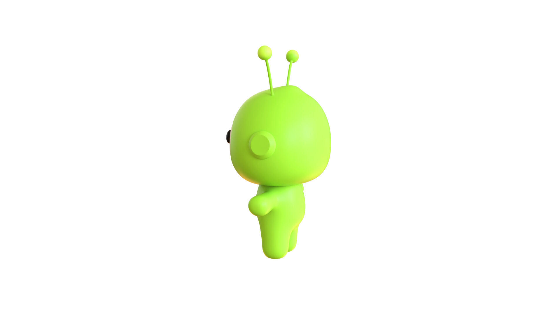 Low-Poly Character004 Alien Mascot Animated Low-poly 3D model_10