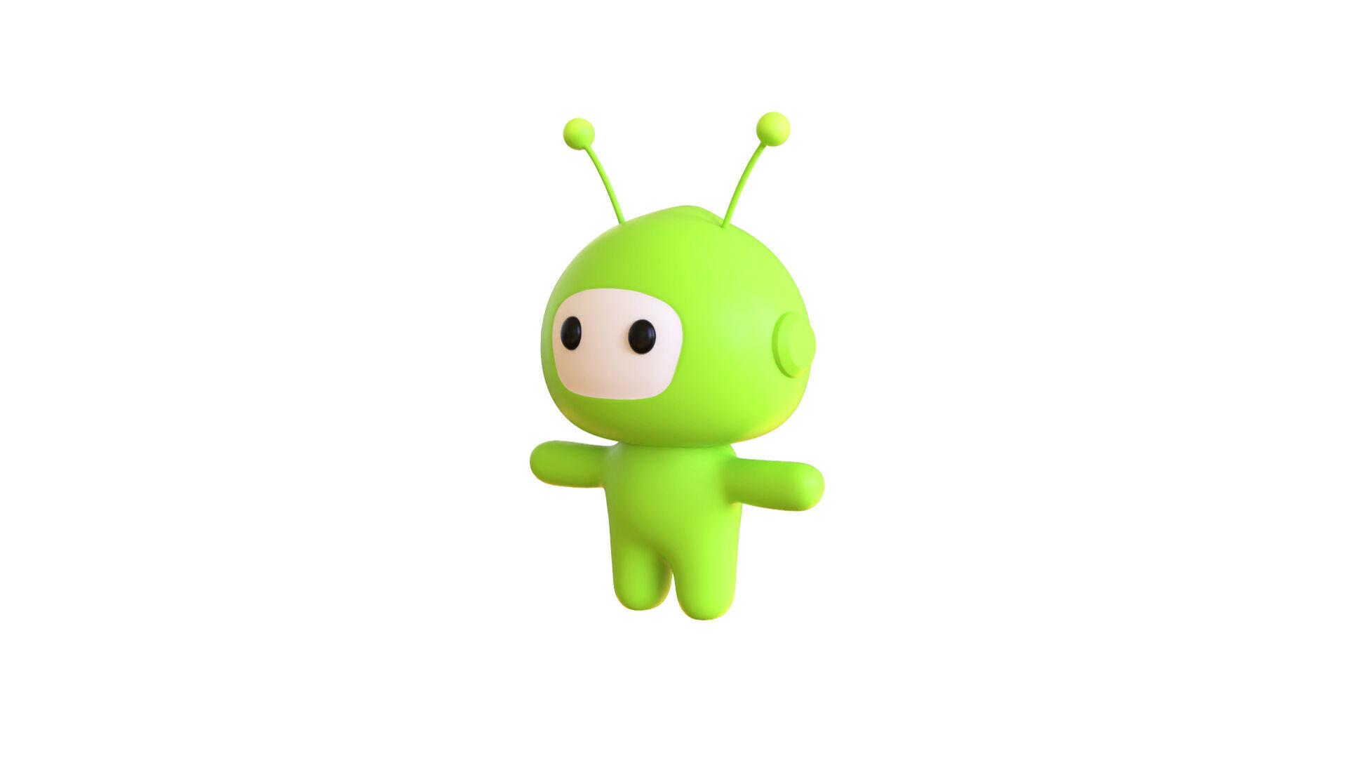 Low-Poly Character004 Alien Mascot Animated Low-poly 3D model_5
