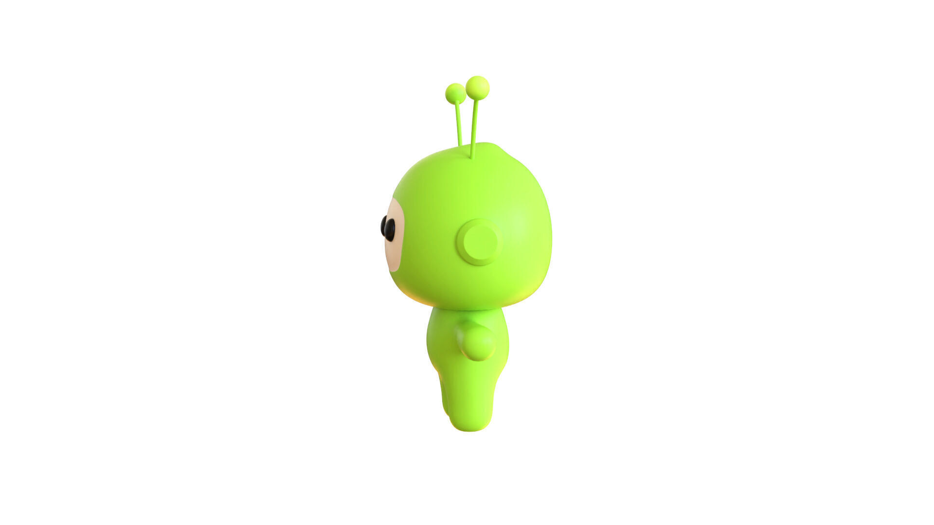 Low-Poly Character004 Alien Mascot Animated Low-poly 3D model_7