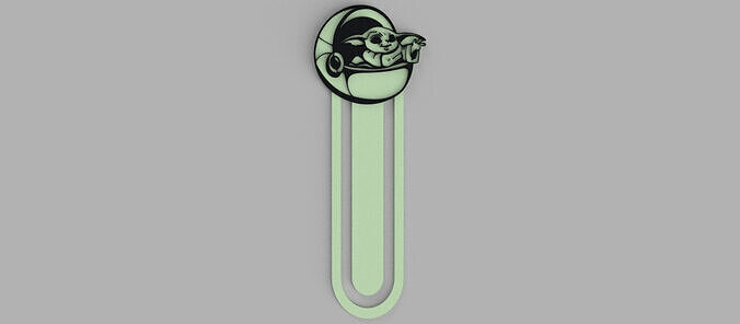 Baby Yoda - Din Grogu The Mandalorian Bookmark Free 3D print model