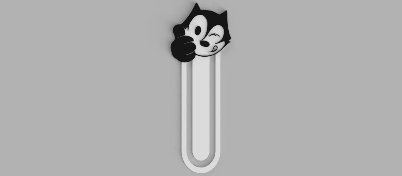 Felix the Cat Waving Head Ok Bookmark Free 3D print model