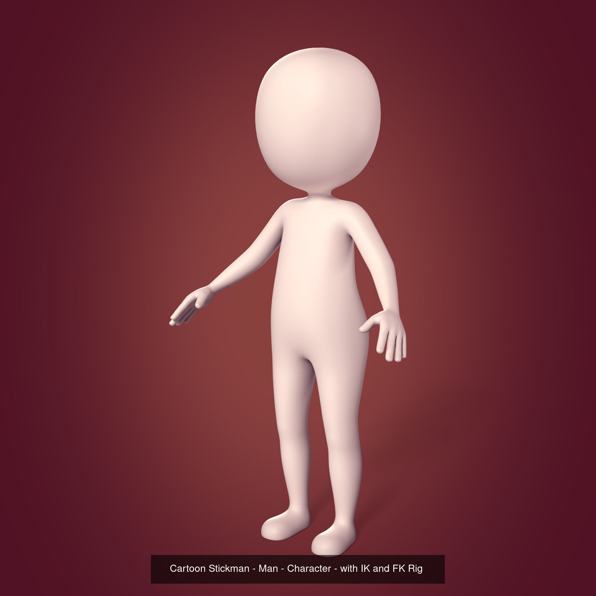 Cartoon Characters - Man - Stickman 3D Model Collection_2