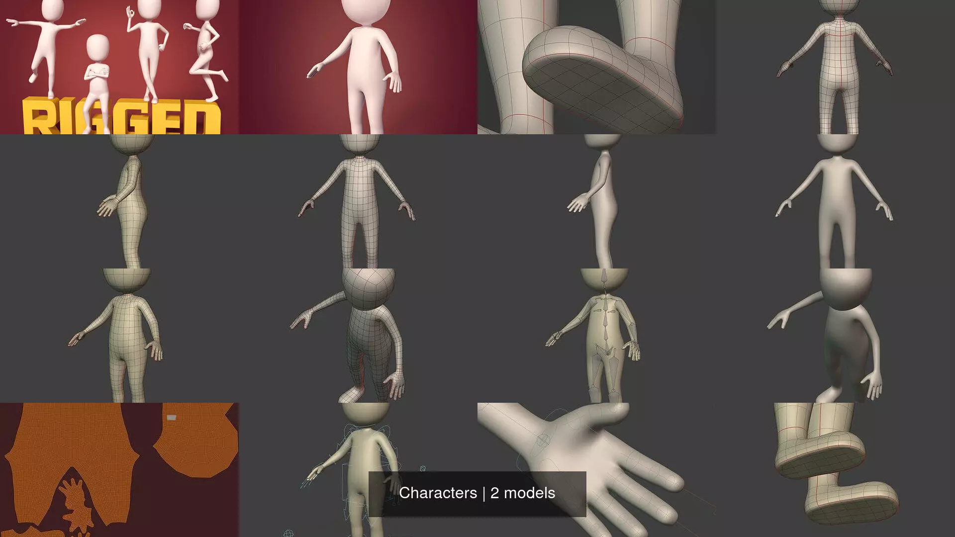 Cartoon Characters - Man - Stickman 3D Model Collection_0
