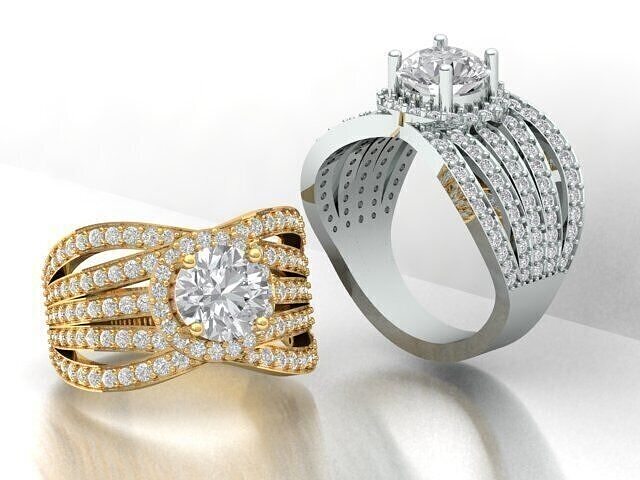 Diamond Wedding Ring 3D print model