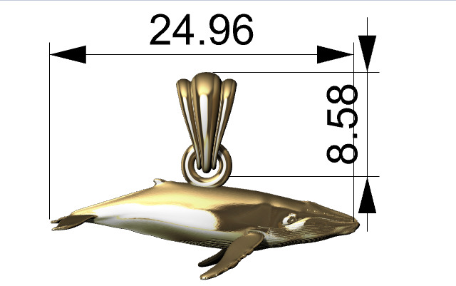 Humpback Whale Pendant  3D print model_28