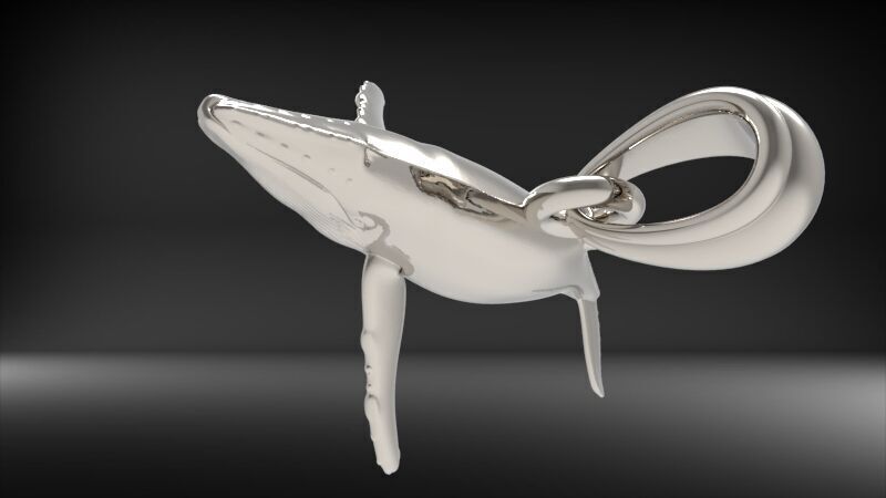 Humpback Whale Pendant  3D print model_22