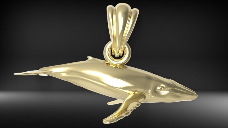Humpback Whale Pendant  3D print model_13