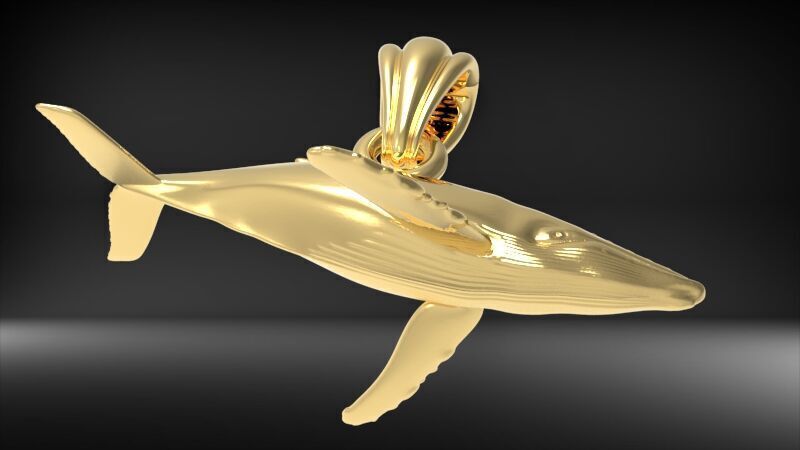 Humpback Whale Pendant  3D print model_19