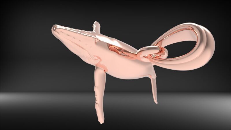 Humpback Whale Pendant  3D print model_24