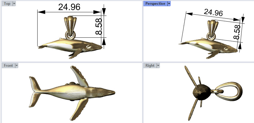 Humpback Whale Pendant  3D print model_29