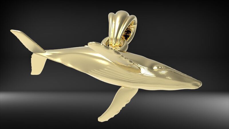 Humpback Whale Pendant  3D print model_20