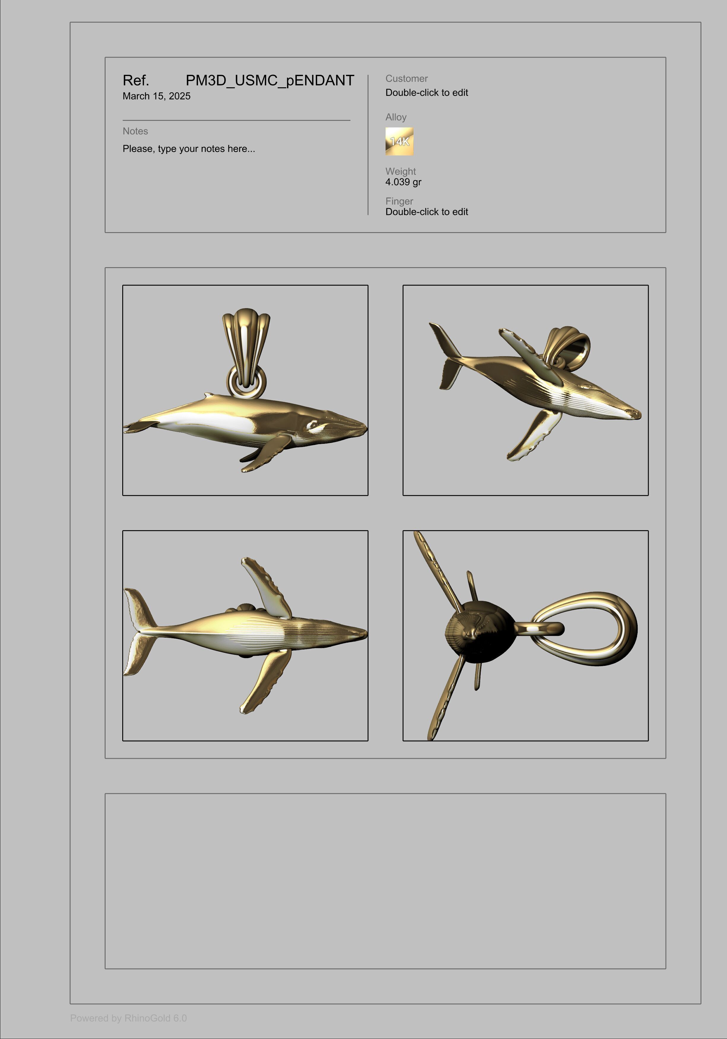Humpback Whale Pendant  3D print model_30