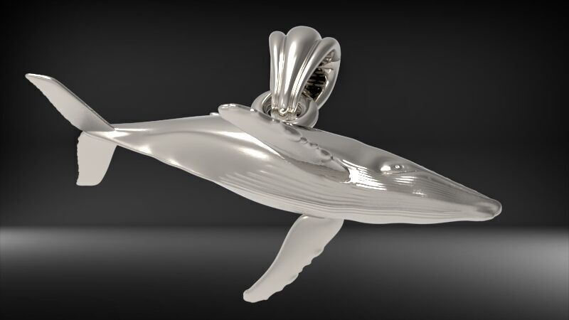 Humpback Whale Pendant  3D print model_21