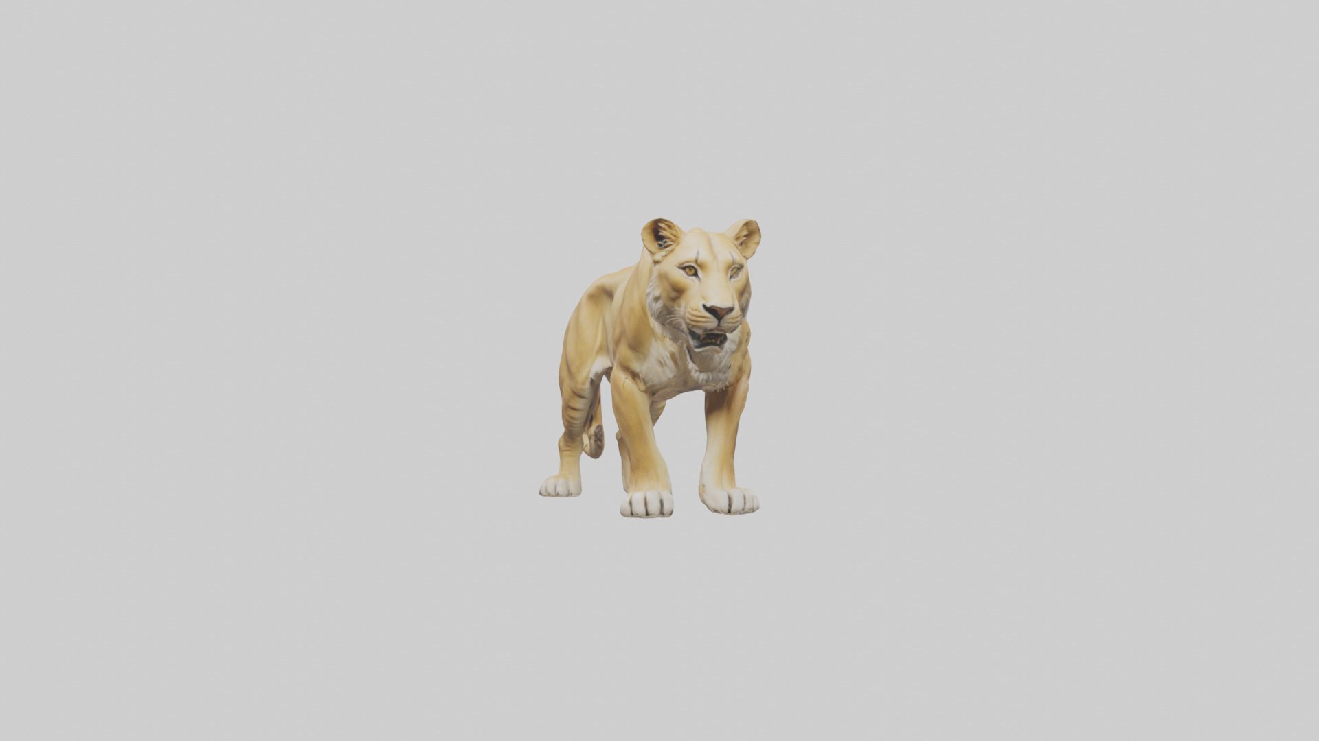 Lioness hunting model Low-poly 3D model_1