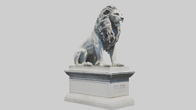 Lions of Trafalgar Square statue model Low-poly 3D model