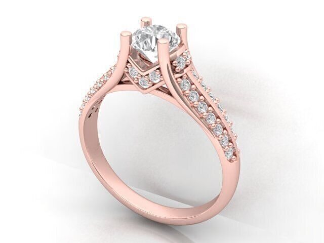 Solitaire Diamond Engagement Ring 3D print model