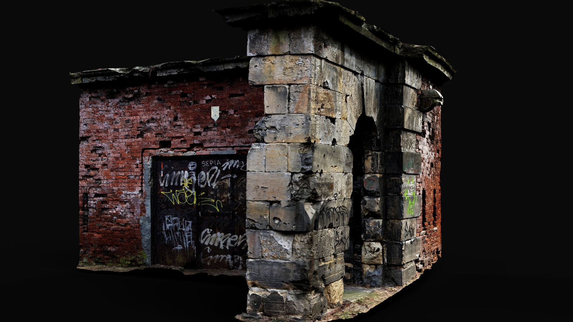 ruins abandoned fortress part1 photogrammetry Low-poly 3D model_2