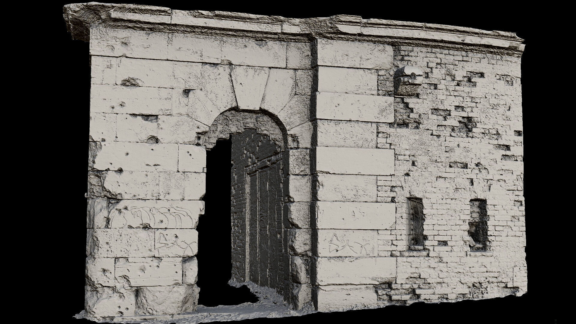 ruins abandoned fortress part1 photogrammetry Low-poly 3D model_7