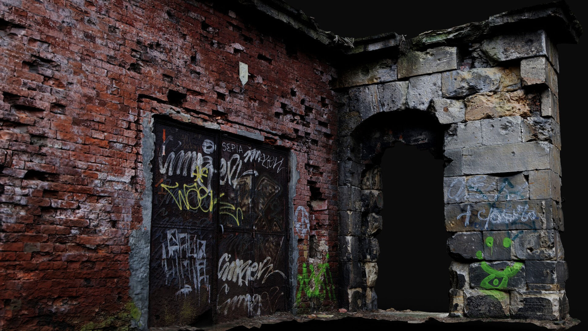 ruins abandoned fortress part1 photogrammetry Low-poly 3D model_4