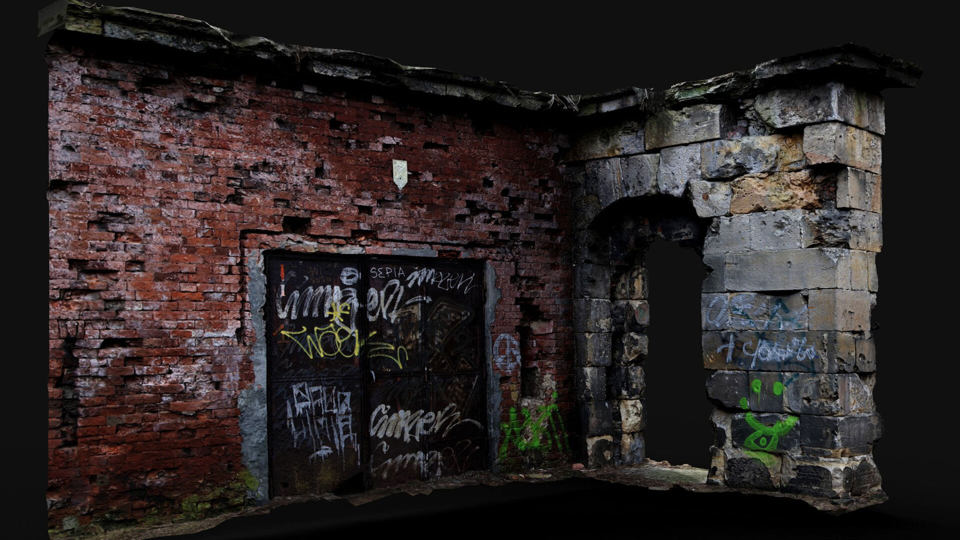 ruins abandoned fortress part1 photogrammetry Low-poly 3D model_3