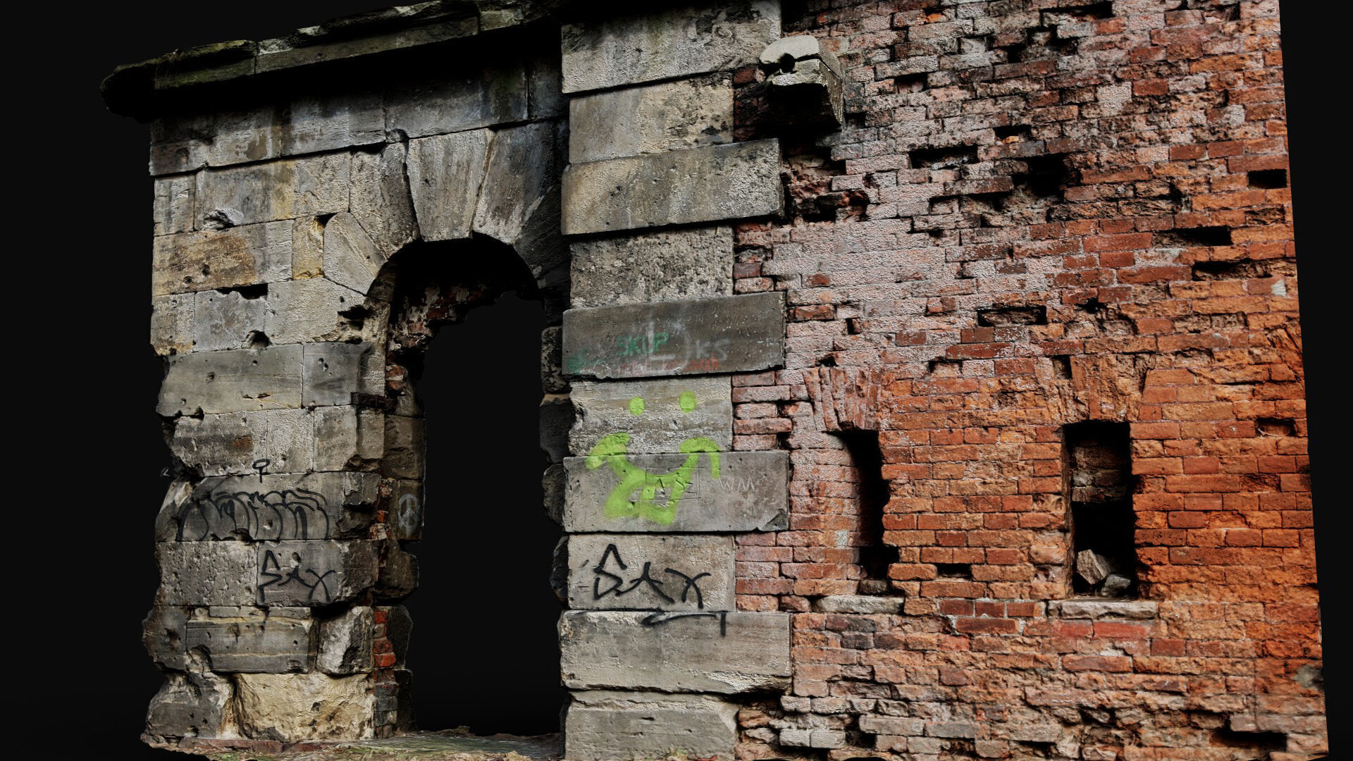 ruins abandoned fortress part1 photogrammetry Low-poly 3D model_6