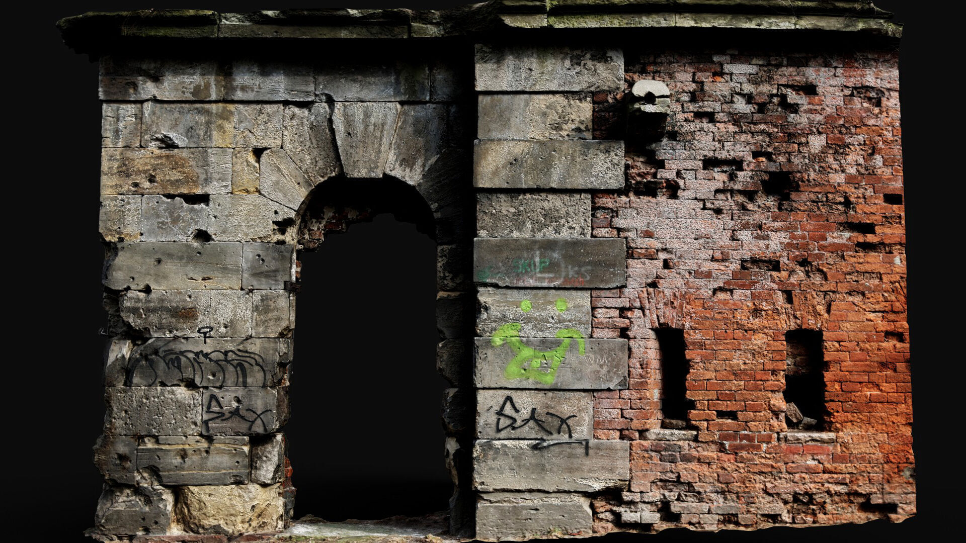 ruins abandoned fortress part1 photogrammetry Low-poly 3D model_1