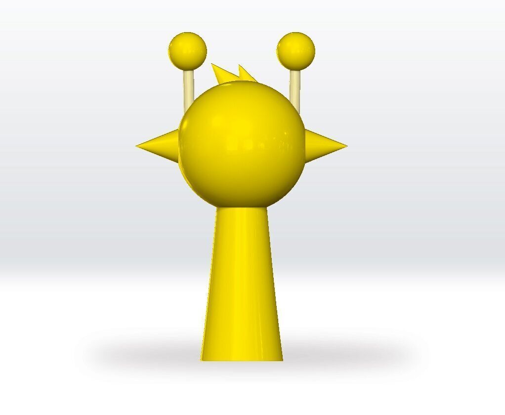 Simon Yellow Sprunki STL 3mf Obj 3D Model Split file Character 3D print model_4