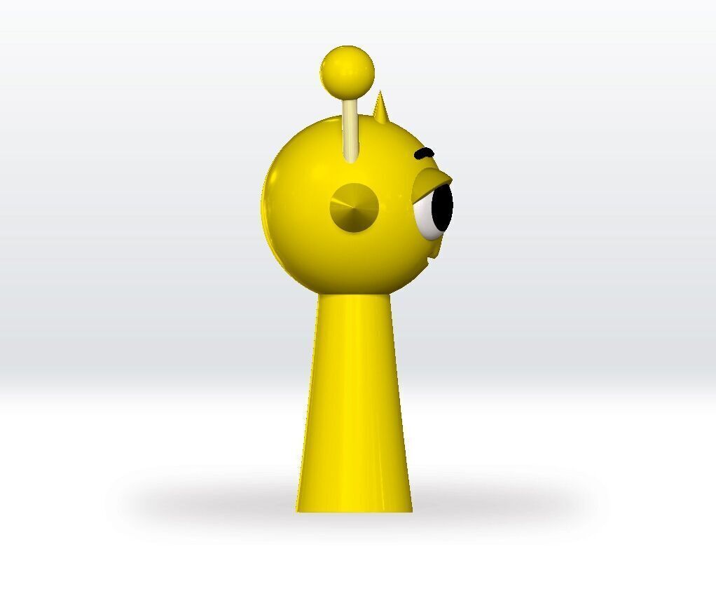 Simon Yellow Sprunki STL 3mf Obj 3D Model Split file Character 3D print model_5
