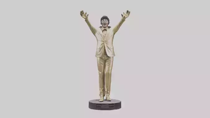 Little Richard statue model Low-poly 3D model