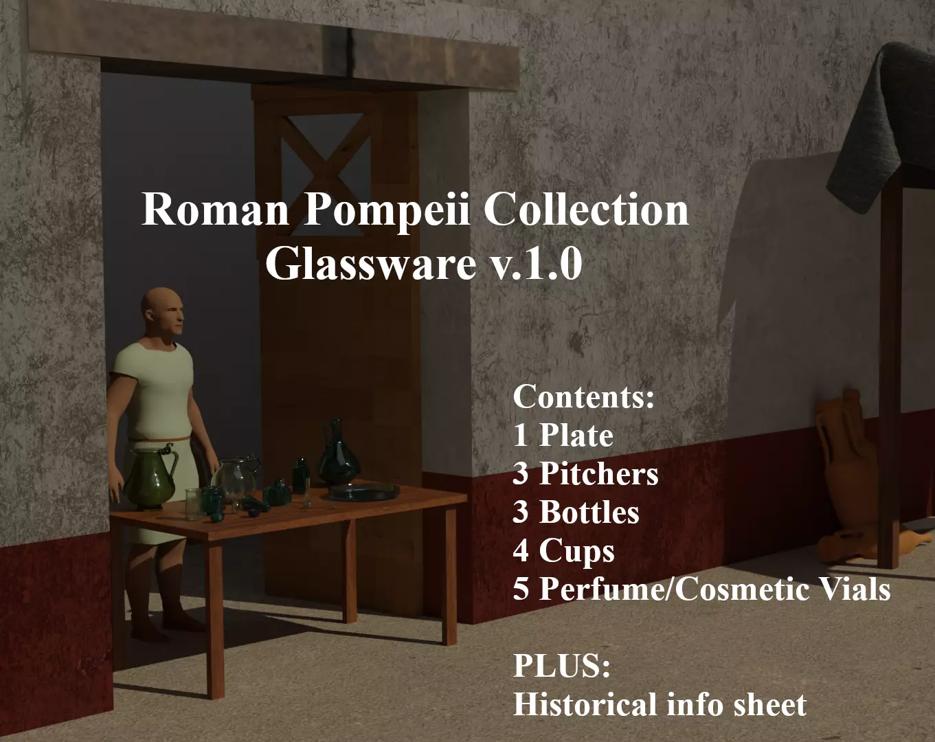 Roman Pompeii Collection--Glassware Low-poly 3D model