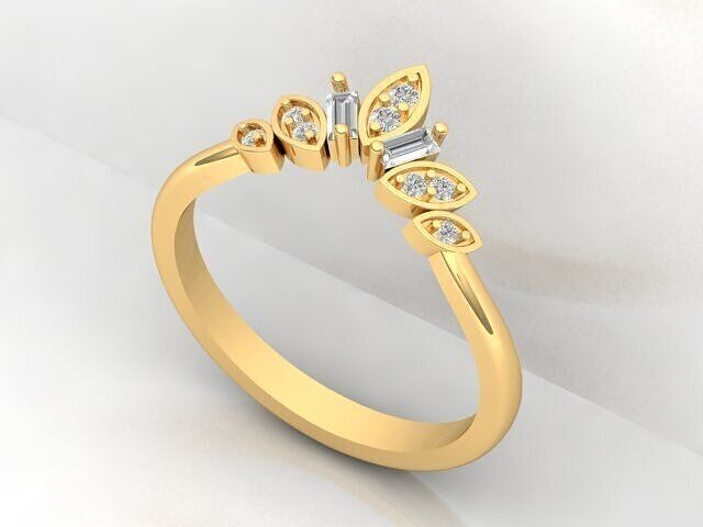Crown Band Wedding Ring 3D print model
