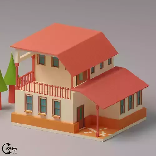 Lopwpoly House 9 Low-poly 3D model