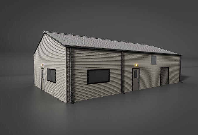 hangar building03 Low-poly 3D model