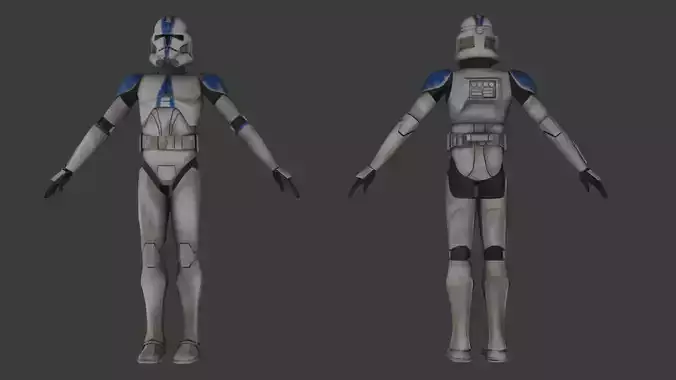 3D Clone Trooper model with Face