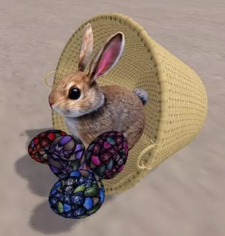 Rabbit and Eggs in a Basket Free 3D model